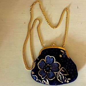Estro di Firenze Vintage Blue Velvetine purse